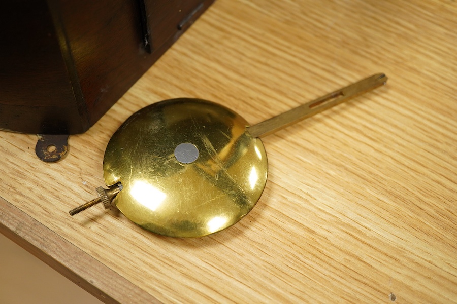 A mahogany wall dial fusee timepiece, the eight inch dial painted with ‘S.R. 10837’, intended to stand for Southern Railway, the reverse of the case also stamped with 10837